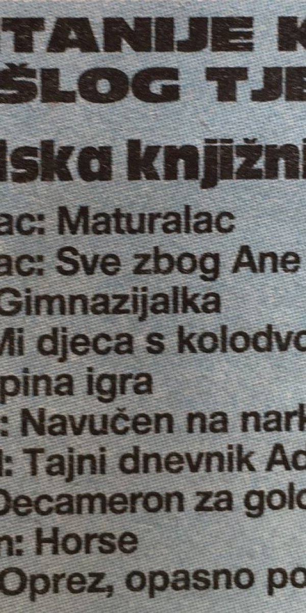 Gradska knjižnicia Oroslavlje, ožujak 2000